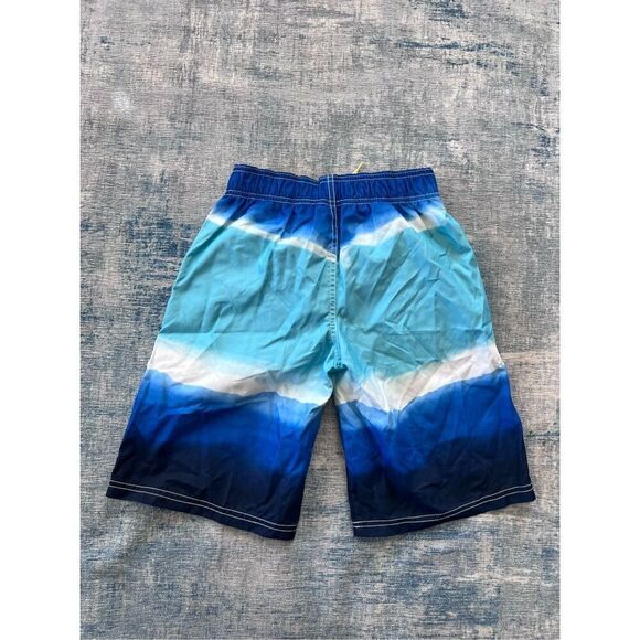Crazy 8 Blue White Aqua Swim Trunks Boys Large (10 - 12) - Picture 2 of 4